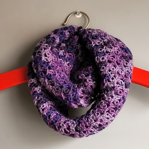 Bufanda de cuello tejida a crochet, bufanda de tubo vintage hecha a mano