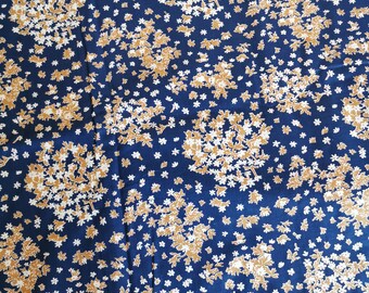 Tela de algodón con estampado floral vintage, textil de la URSS (6 m x 80 cm)