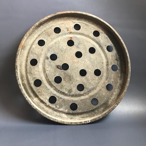 Pad for Galvanized Tank for Boiling Linen, Old Metal Wash Tool, Rustic Laundry Room Decor