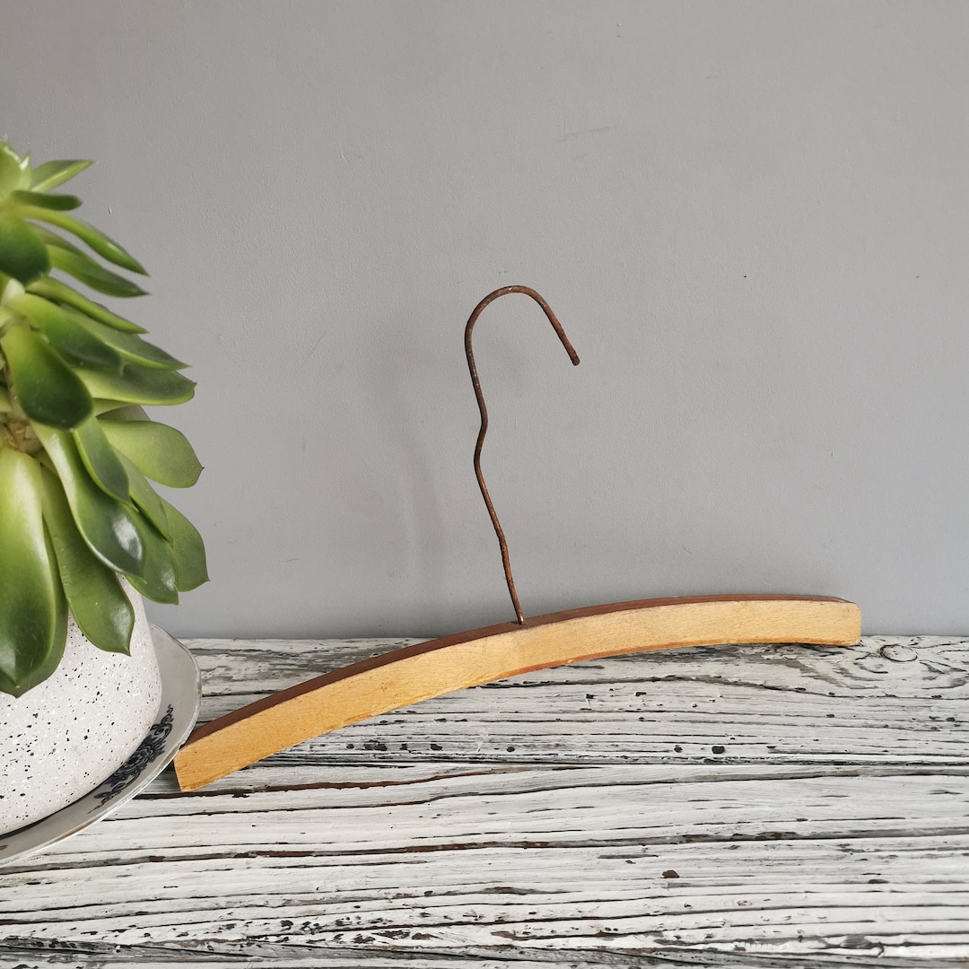 Antique Wooden Hanger / Vintage Clothes Hanger / Soviet Small Etsy