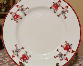 Scandinavian Plate, Vintage Dishes large 27 cm Dinnerware