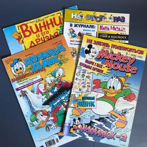 4 x Vintage Magazines for Kids in Russian Language