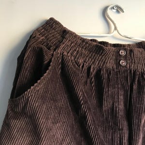 UNWORN Velvet Cotton Pants, Brown Corduroy Pants size EU42 CAN 16 UK 18, Vintage Clotning 80s 90s
