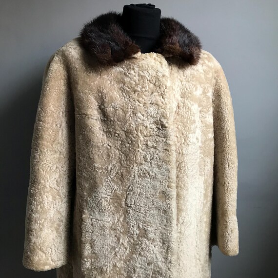 Epine sheep mouton coat Vintage Sheep Fur Coat, Heavy Warm Winter