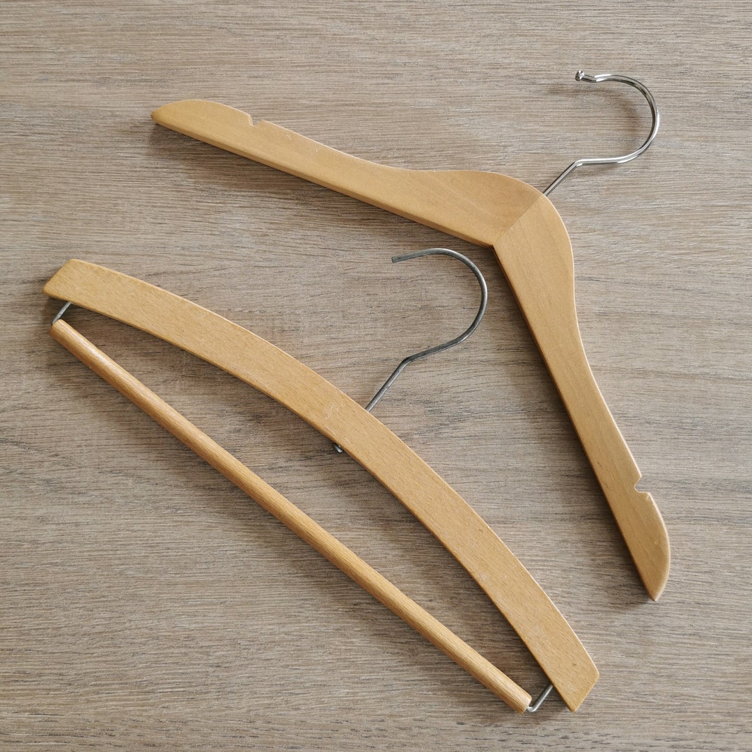 Vintage Childrens Wooden Clothes Hanger Set of 2 Etsy