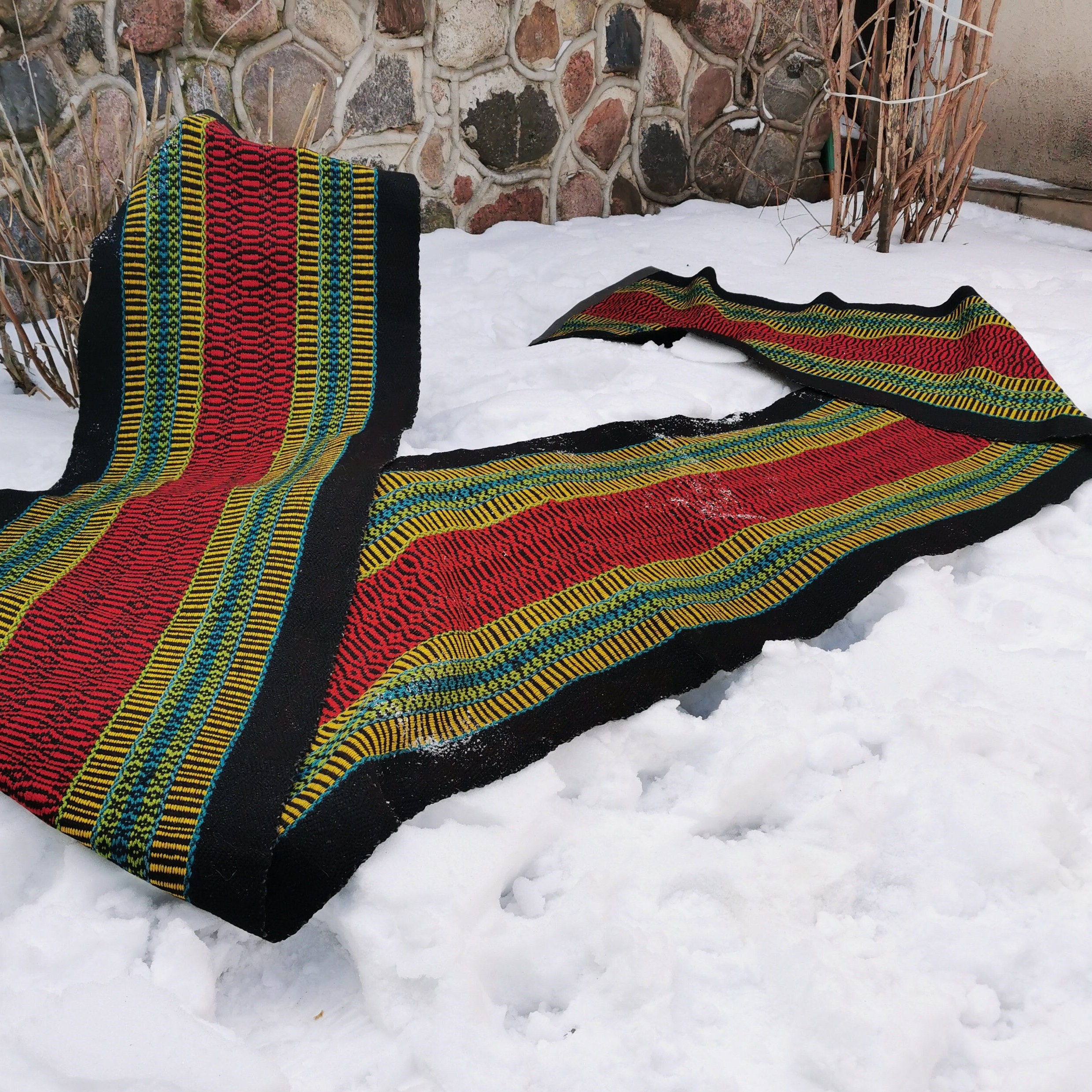 Long Rag Rug, Soviet Vintage Carpet Runner on the Floor, Traditional ...