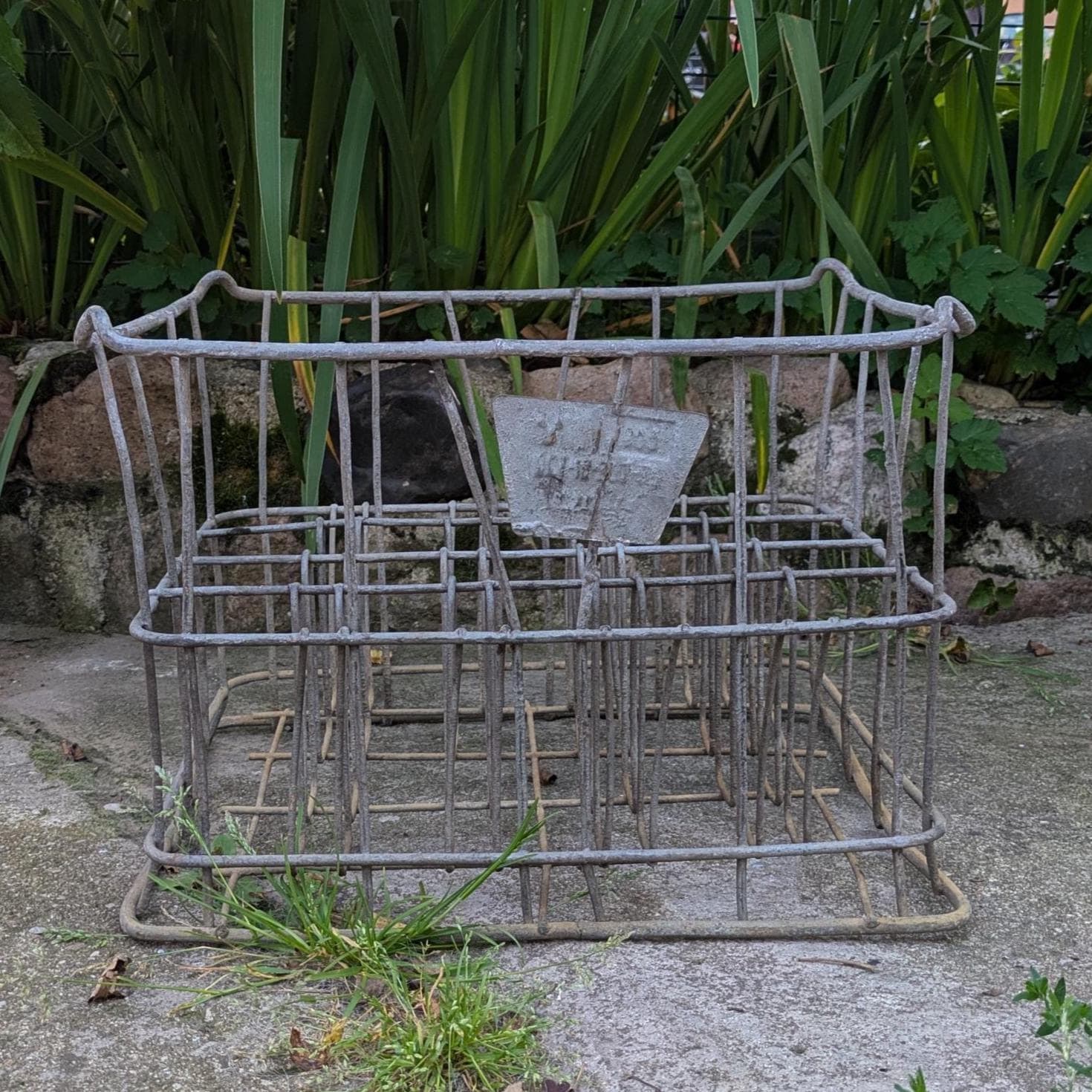 Metal Milk Crate Bottle Carrier - Vintage Soviet Wire Box and Shop