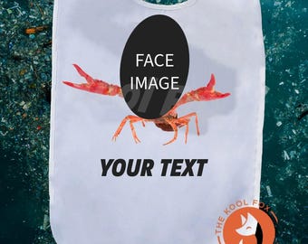 Adult Bib Crawfish Boil Party Customize with Face and Wording