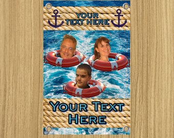 Cruise Banner Flag Magnetic Door Hang Personalize With Three Face Funny Images and Text