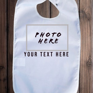 Full Color Image Adult Bib, Washable Adult Clothing Protector, Customized Bib for Adult, Birthday Gift, Gag Gift, Wedding Bib, Crab Bib