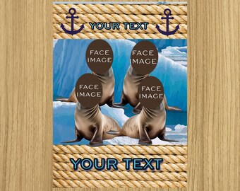 Alaskan Arctic Cruise Door Banner Flag Magnetic Friends Group or Family Seal Otter Iceberg