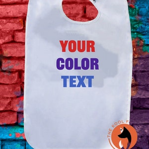 Custom Adult Bib, Personalized Bib