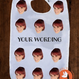 Personalized Bib Adult, Face Image Custom Reusable Bib