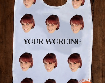 Personalized Bib Adult, Face Image Custom Reusable Bib