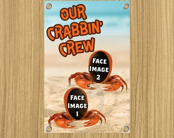 Personalized Cruise Door Banner: Funny Faces, Cabin Decor, 11.8"x17.7"