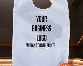 Customizable Business Logo Adult Bib, Reusable Washable Bib