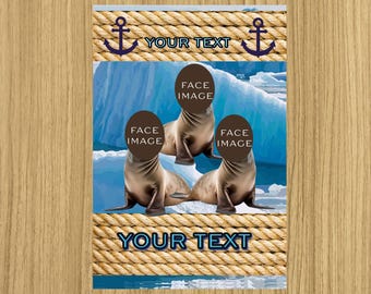Alaska Arctic Cruise Door Banner Flag Magnetic Friends Group or Family Seal Otter Iceland