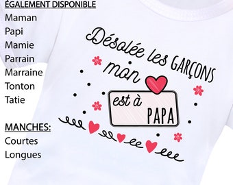 Body bébé imprimé Papa/Maman/Papy/Mamie/Tata/Tonton/Parrain/Marraine, cœurs, manches courtes, fille garçon, cadeau naissance personnalisé