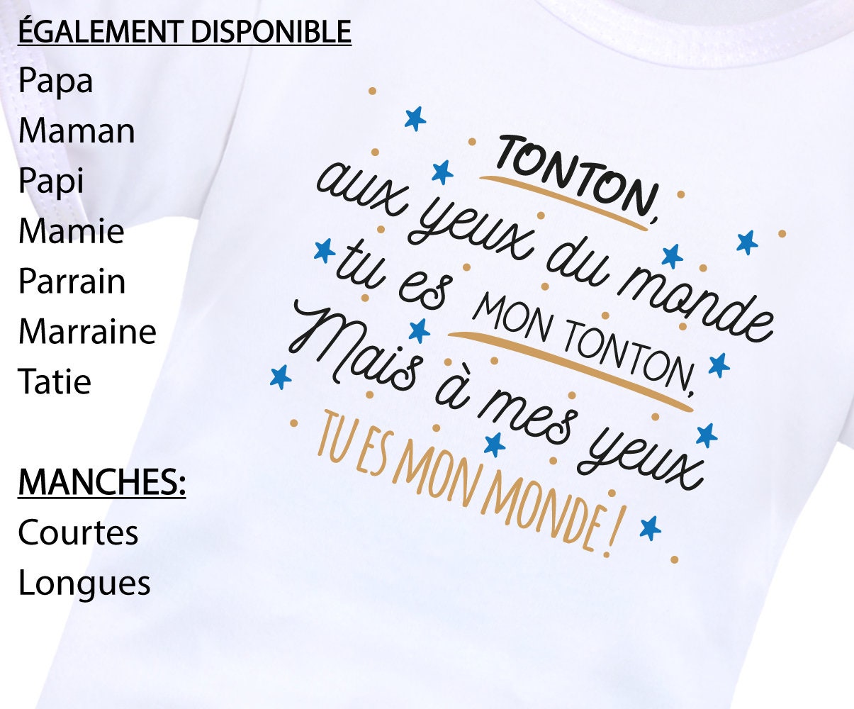 Body Bébé Manche Longue – J'ai Une Famille Cinglée (Papa, Maman, Papi, Mamie, Parrain, Marraine, Tonton, Tatie)