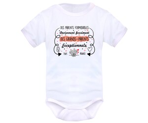 Body Bébé Humour "25% Papa 75% Maman" - 100% Coton, Oeko-Tex, Boutons Pression