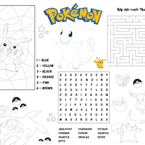 Pokemon Activity Printable