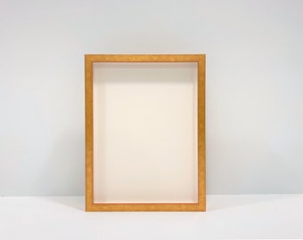 Handmade Wooden Box Frame with Gallery Acrylic Glazing | High Quality Deep Box Frame | Easy fit-up | Silver or Gold Gilt Distressed Finish