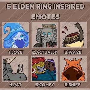 6 ELDEN RING EMOTES | Twitch Emotes | Discord Streamer Emotes | Sub Emote | Emote Pack of 6 (Original Design)