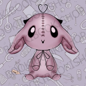 Bunny doll Goth Inspired Live 2d/Vtuber Model/Rigged and ready to use +9 Expressions!/ Streaming /Vtubestudio/ Avatar/
