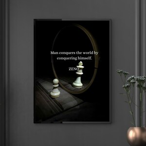 Wall Art Zeno Quote Art Print Philosophy Gift for Stoic Motivational Gift Words of Wisdom Positive Affirmations Stoicism Poster Print