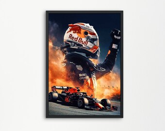 Verstappen Red Bull F1 Car Poster Print F1 Wall Art Car Lover Racing Lover Sports Decor