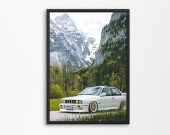 Bmw e30 Wall Art Bmw Plakat Samochód Wall Art Samochód Plakat Cyfrowa Sztuka Ścienna Wydrukowany Plakat Miłośnik Samochodów Wystrój Domu