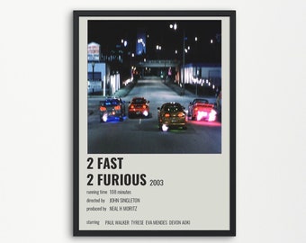 Wall Art 2 fast 2 furious Fast and Furious Movie Wall Art Cars Poster Iconic Movie Wall Poster Digital Printable Wall Art Unframed Poster
