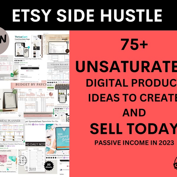75+ Digital Products Ideas To Sell Today For Passive Income, Etsy Digital Downloads Small Business Ideas Bestsellers to Sell