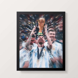 Wall Art Lionel Messi World Cup Print Football Poster Argentina Sports Poster Digital Print Room Decor Football Legend Bedroom Poster