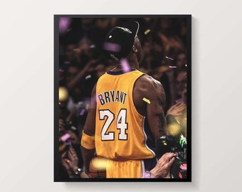 Wandkunst Kobe Bryant Poster Vintage Wandkunst Kobe Bryant Wandkunst Kobe Bryant Wanddekor Basketball Wanddekor Basketball Digitaldruck