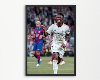 Wall Art Vinicius Junior Poster Vini Jr Wall Art Real Madrid Poster Football Wall Art Digital download Instant Print Football Poster Sports