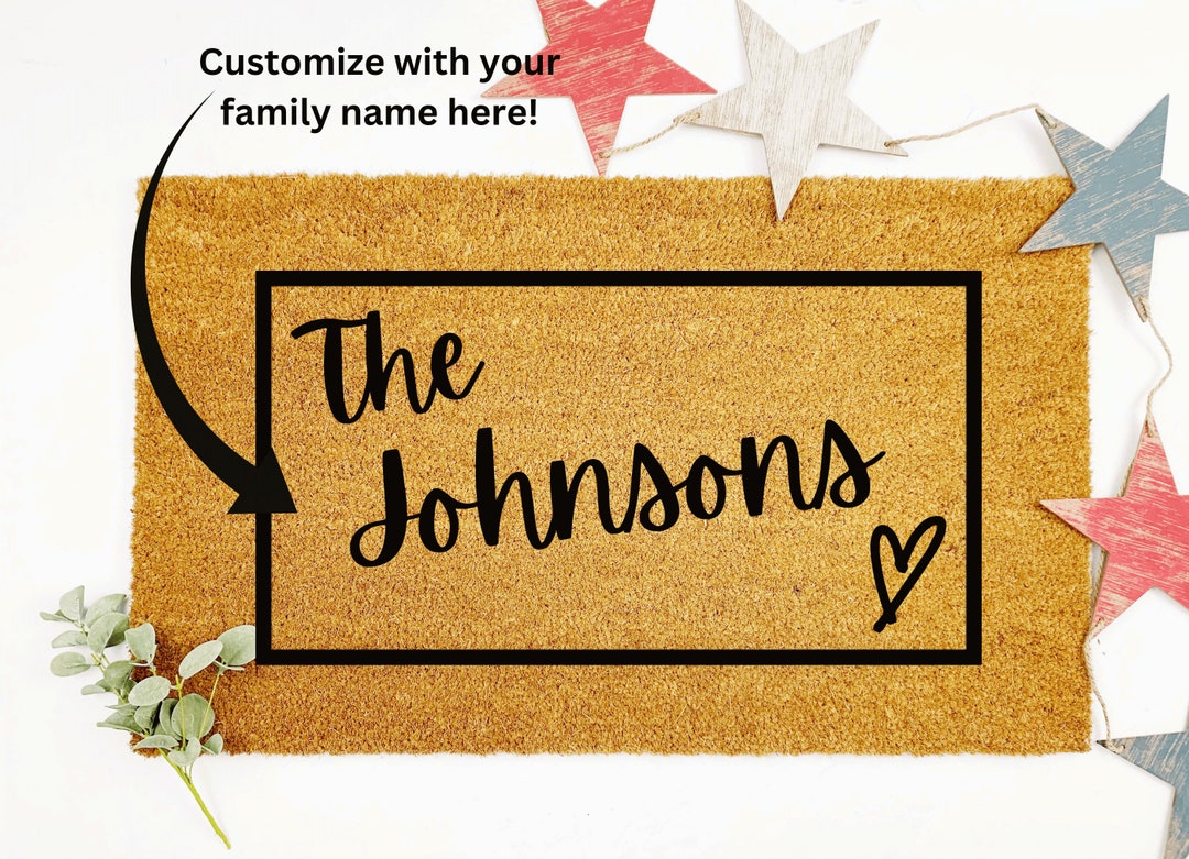 Personalized Family Doormat Custom Doormat Porch Decor Etsy