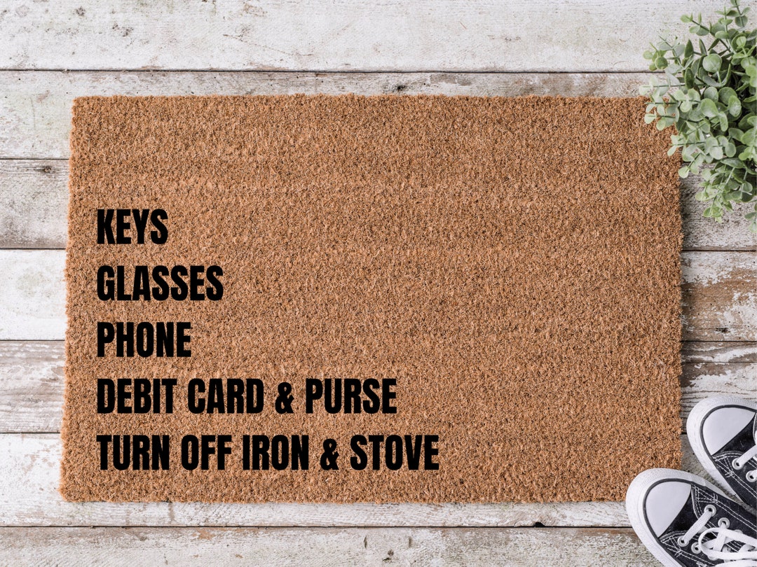Keys Glasses Phone Debit Card Purse Iron Stove Funny Doormat
