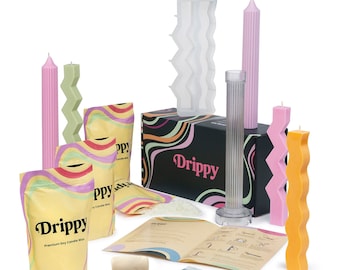 Drippy™ Home Candle Making Kit for Beginners, Candle Making for Adults. Includes: Eco Soy Wax, Candle Moulds, Colour Pigments, Wicks, Gift