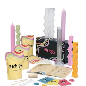 Drippy™ Home Candle Making Kit for Beginners, Candle Making for Adults. Includes: Eco Soy Wax, Candle Moulds, Colour Pigments, Wicks, Gift