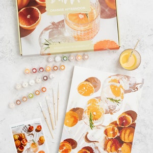 Kit de pintura por números premium Dabble™ para adultos principiantes, pintura por números de calidad para adultos sobre marco de lienzo, flores, plantas, regalo
