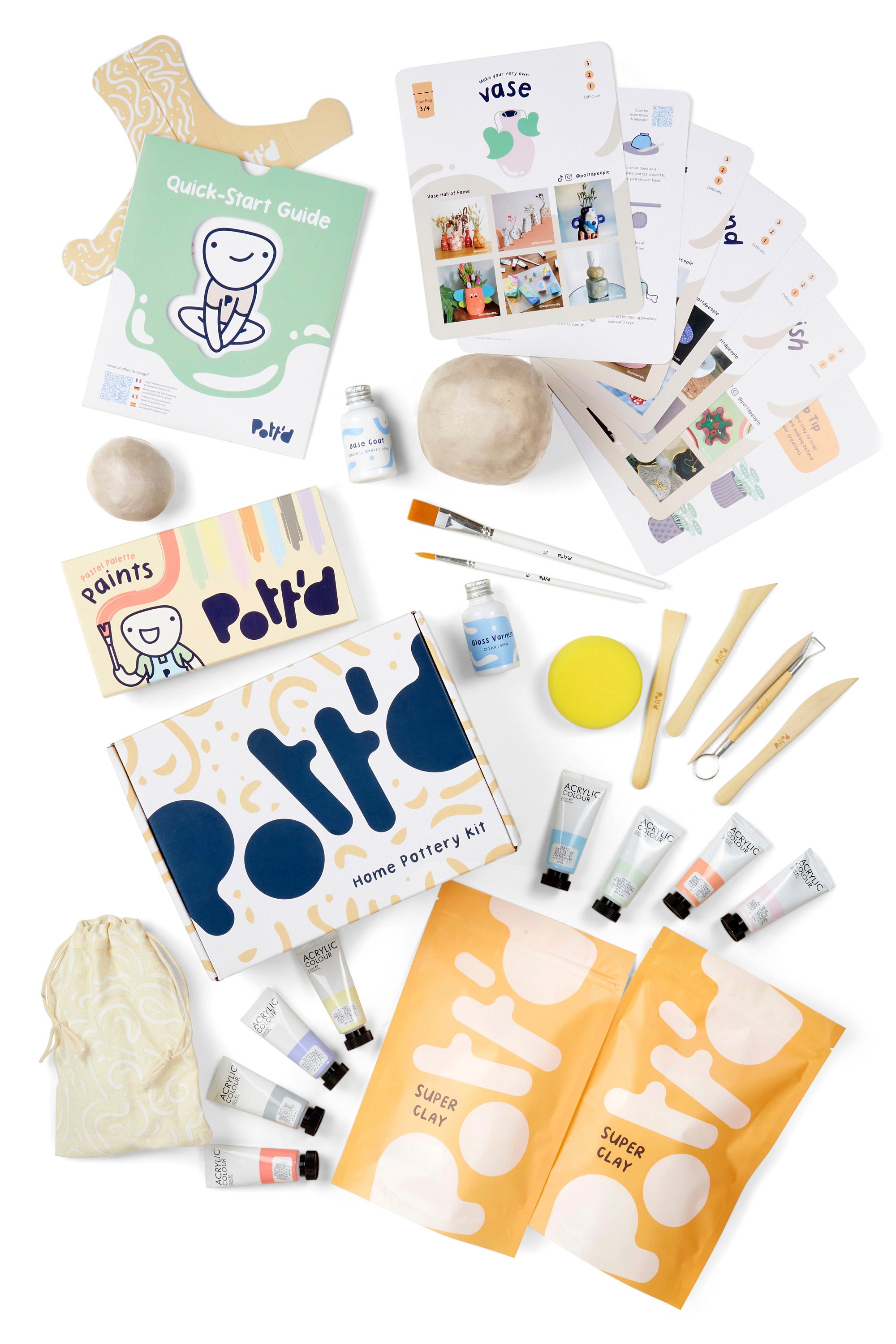 Pott'd™ Home Air-dry Clay Pottery Kit for Adults & Beginners Kit