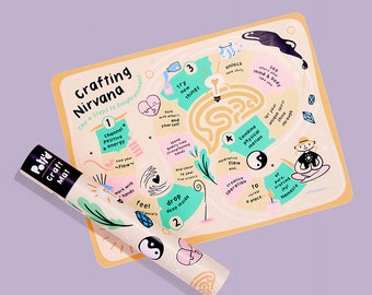 Pott'd Mindful Craft Mat | Non-Slip Silicone Mat for Crafts and Clay with Mindfulness Cues | High-Quality, Easy-to-Clean Craft Supplies