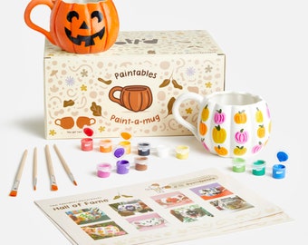 Geiserailie Kit di DIY Tazze per Dipingere Kit Fai da te per Dipingere con 2 Tazze in Ceramica Vuote 12 Colori di Vernice Regalo Divertente per Pasqua(Stile Tamburo