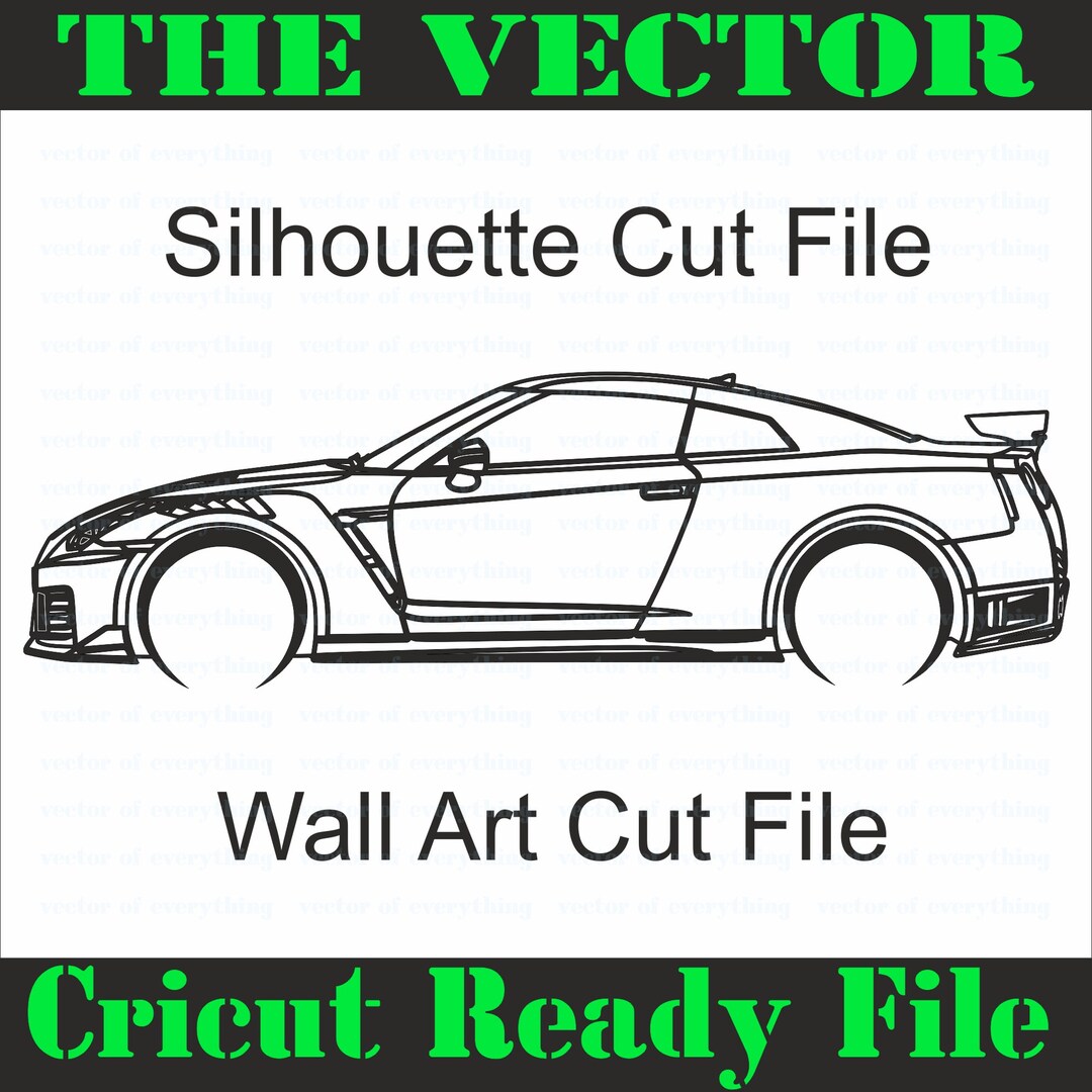 GTR R35 Wall Art Vector Cut File SVG, Cricut, Silhouette, Vinyl, Laser ...