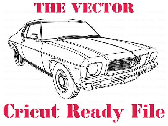 1971 Australian Car Monaro HQ Coupe Vector Cut File SVG Cricut