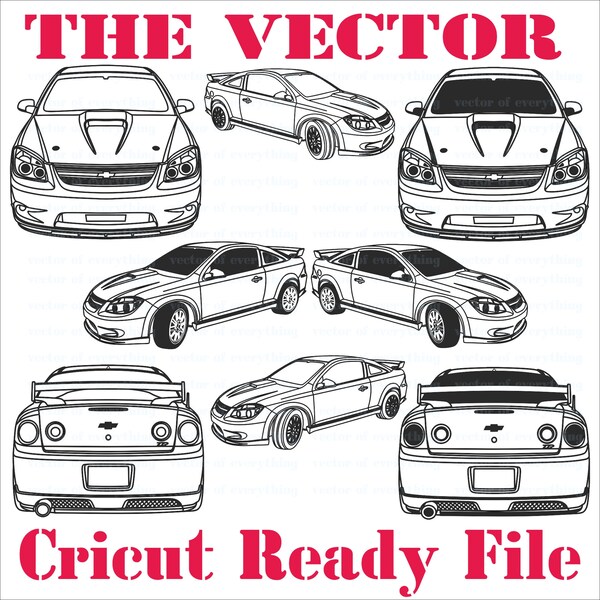 Chevy Cobalt SVG, vector cut file, cricut, silhouette, laser cnc, plotter, print, embroidery.