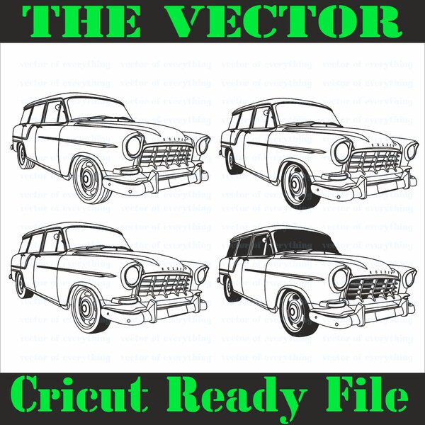 1958 Aussie Car FC stationwagon SVG, Vector Cut file, Cricut, Silhouette, laser CNC, plotter, print, embroidery.