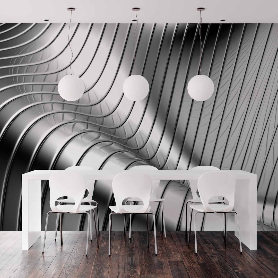 Art Wallpaper 3d Illusion Wall Mural Silver And Flowing Self art-wallpaper-3d-illusion-wall-mural-silver-and-flowing-self