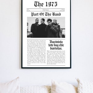 The 1975 Part of the Band Newspaper Article Print Digital Download Poster Retro Wall Art Matty Healy Being Funny In A Foreign Language image 3